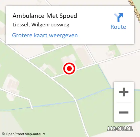 Locatie op kaart van de 112 melding: Ambulance Met Spoed Naar Liessel, Wilgenroosweg op 25 januari 2017 10:27