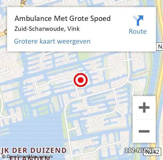 Locatie op kaart van de 112 melding: Ambulance Met Grote Spoed Naar Zuid-Scharwoude, Vink op 25 januari 2017 11:26