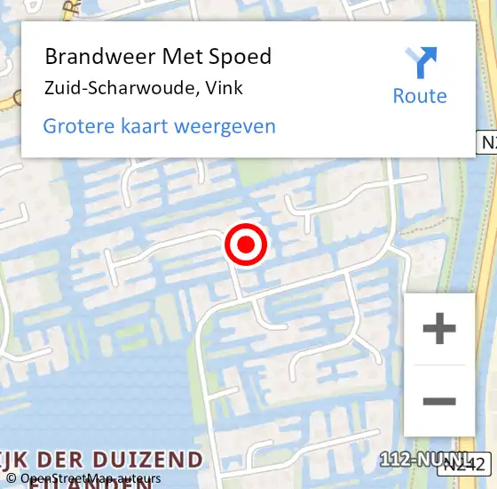 Locatie op kaart van de 112 melding: Brandweer Met Spoed Naar Zuid-Scharwoude, Vink op 25 januari 2017 11:28