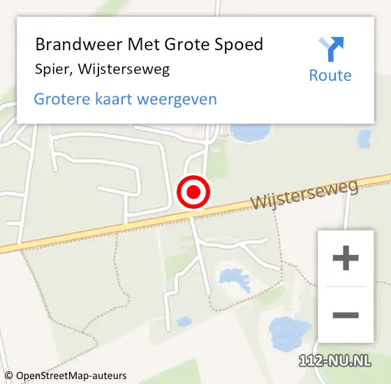 Locatie op kaart van de 112 melding: Brandweer Met Grote Spoed Naar Spier, Wijsterseweg op 25 januari 2017 14:54