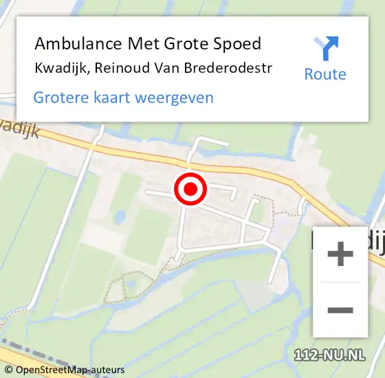 Locatie op kaart van de 112 melding: Ambulance Met Grote Spoed Naar Kwadijk, Reinoud Van Brederodestr op 25 januari 2017 14:55