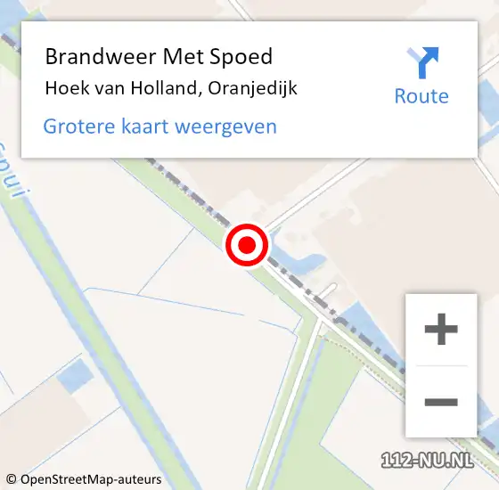 Locatie op kaart van de 112 melding: Brandweer Met Spoed Naar Hoek van Holland, Oranjedijk op 25 januari 2017 15:26