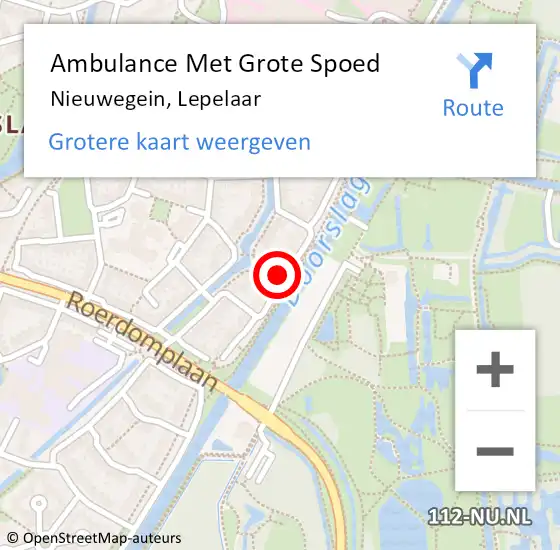 Locatie op kaart van de 112 melding: Ambulance Met Grote Spoed Naar Nieuwegein, Lepelaar op 25 januari 2017 15:35