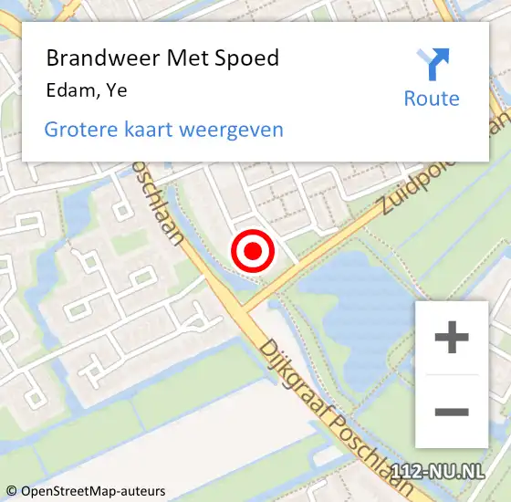 Locatie op kaart van de 112 melding: Brandweer Met Spoed Naar Edam, Ye op 25 januari 2017 15:51