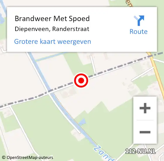 Locatie op kaart van de 112 melding: Brandweer Met Spoed Naar Diepenveen, Randerstraat op 25 januari 2017 16:05