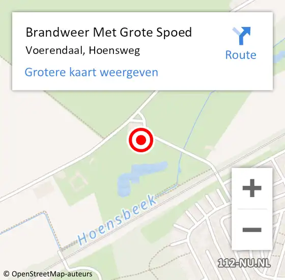 Locatie op kaart van de 112 melding: Brandweer Met Grote Spoed Naar Voerendaal, Hoensweg op 25 januari 2017 16:08