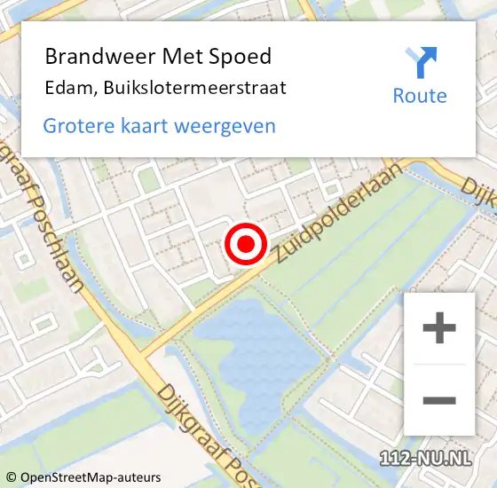 Locatie op kaart van de 112 melding: Brandweer Met Spoed Naar Edam, Buikslotermeerstraat op 25 januari 2017 16:38