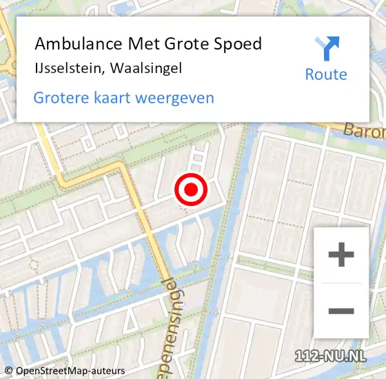 Locatie op kaart van de 112 melding: Ambulance Met Grote Spoed Naar IJsselstein, Waalsingel op 25 januari 2017 16:48