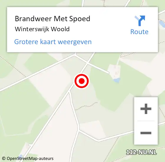 Locatie op kaart van de 112 melding: Brandweer Met Spoed Naar Winterswijk Woold op 25 januari 2017 16:59