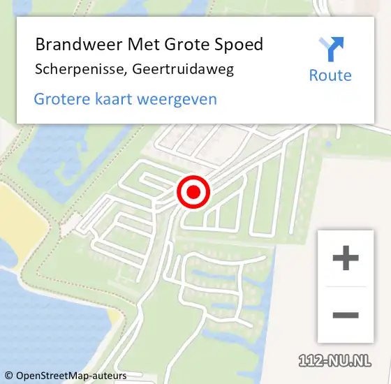 Locatie op kaart van de 112 melding: Brandweer Met Grote Spoed Naar Scherpenisse, Geertruidaweg op 25 januari 2017 17:21