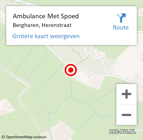 Locatie op kaart van de 112 melding: Ambulance Met Spoed Naar Bergharen, Herenstraat op 25 januari 2017 17:41