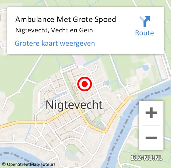 Locatie op kaart van de 112 melding: Ambulance Met Grote Spoed Naar Nigtevecht, Vecht en Gein op 25 januari 2017 18:57