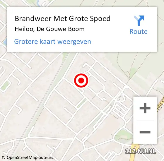 Locatie op kaart van de 112 melding: Brandweer Met Grote Spoed Naar Heiloo, De Gouwe Boom op 25 januari 2017 19:01