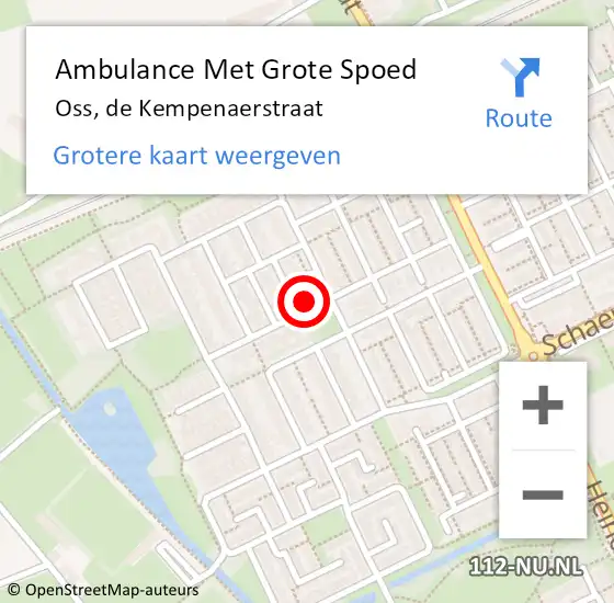 Locatie op kaart van de 112 melding: Ambulance Met Grote Spoed Naar Oss, de Kempenaerstraat op 25 januari 2017 20:23