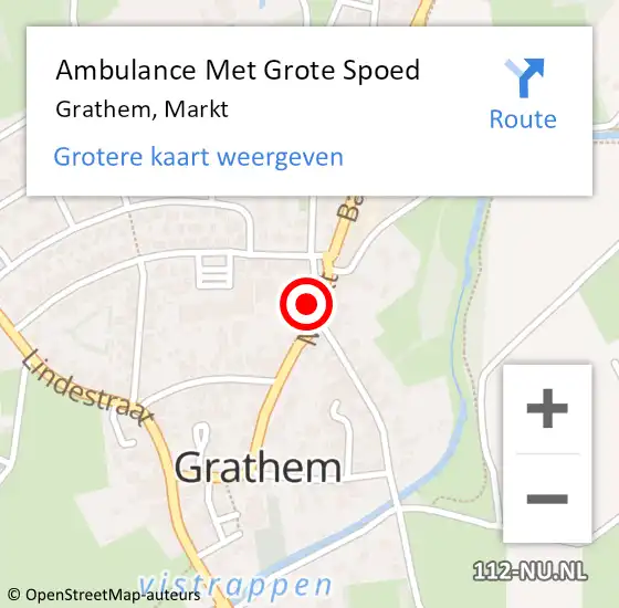 Locatie op kaart van de 112 melding: Ambulance Met Grote Spoed Naar Grathem, Markt op 25 januari 2017 22:28