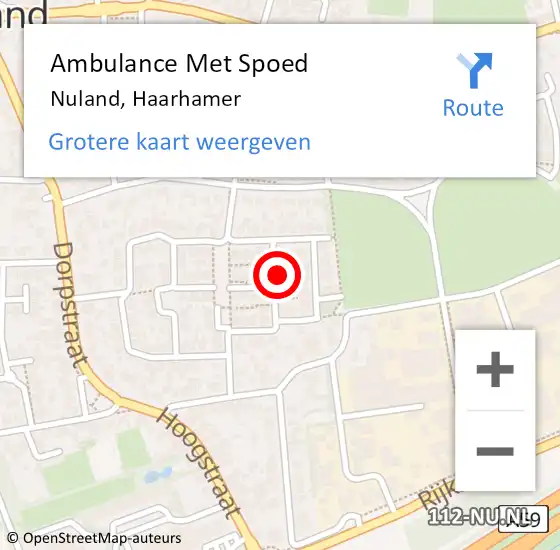 Locatie op kaart van de 112 melding: Ambulance Met Spoed Naar Nuland, Haarhamer op 25 januari 2017 22:40