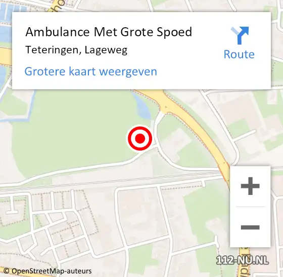 Locatie op kaart van de 112 melding: Ambulance Met Grote Spoed Naar Teteringen, Lageweg op 26 januari 2017 00:33
