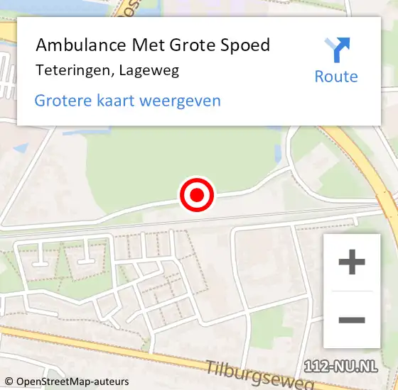 Locatie op kaart van de 112 melding: Ambulance Met Grote Spoed Naar Teteringen, Lageweg op 26 januari 2017 00:37
