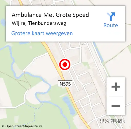 Locatie op kaart van de 112 melding: Ambulance Met Grote Spoed Naar Wijlre, Tienbundersweg op 9 januari 2014 05:27