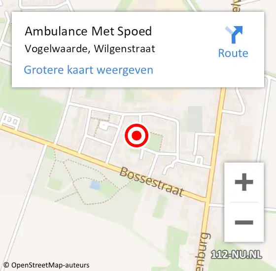 Locatie op kaart van de 112 melding: Ambulance Met Spoed Naar Vogelwaarde, Wilgenstraat op 26 januari 2017 04:27