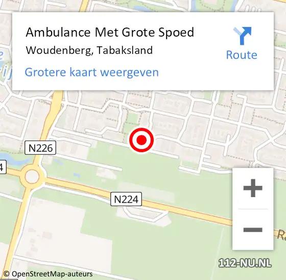 Locatie op kaart van de 112 melding: Ambulance Met Grote Spoed Naar Woudenberg, Tabaksland op 26 januari 2017 04:28