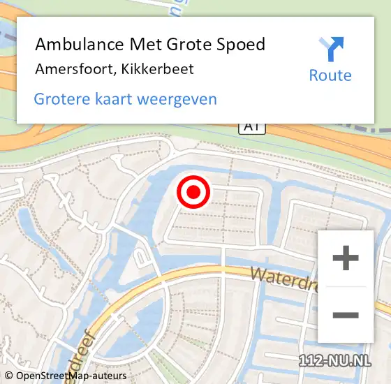 Locatie op kaart van de 112 melding: Ambulance Met Grote Spoed Naar Amersfoort, Kikkerbeet op 26 januari 2017 04:33