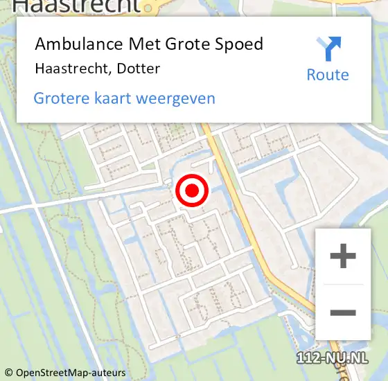 Locatie op kaart van de 112 melding: Ambulance Met Grote Spoed Naar Haastrecht, Dotter op 26 januari 2017 05:10