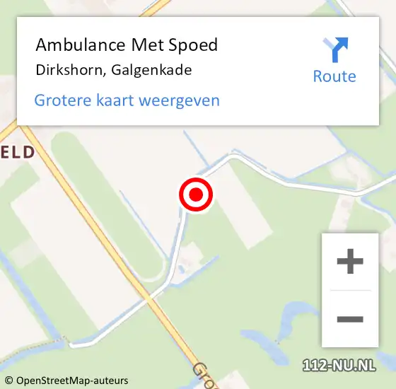 Locatie op kaart van de 112 melding: Ambulance Met Spoed Naar Dirkshorn, Galgenkade op 26 januari 2017 07:12