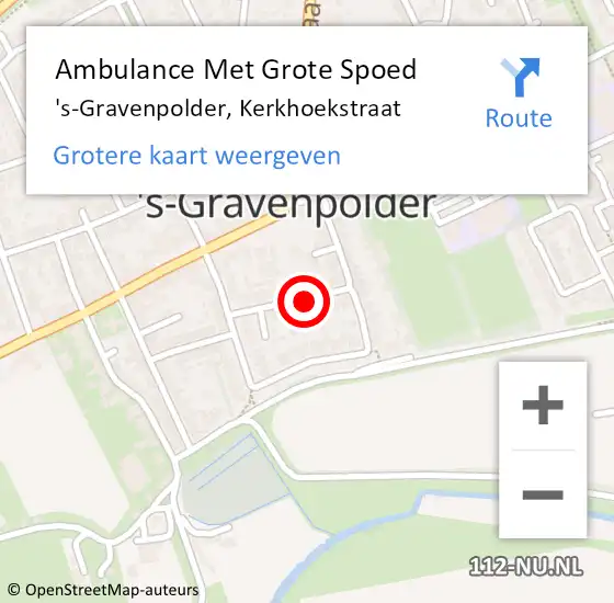 Locatie op kaart van de 112 melding: Ambulance Met Grote Spoed Naar 's-Gravenpolder, Kerkhoekstraat op 26 januari 2017 07:13