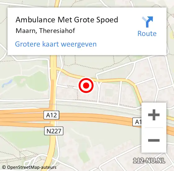 Locatie op kaart van de 112 melding: Ambulance Met Grote Spoed Naar Maarn, Theresiahof op 26 januari 2017 07:58