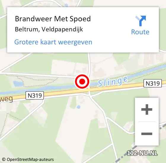 Locatie op kaart van de 112 melding: Brandweer Met Spoed Naar Beltrum, Veldpapendijk op 26 januari 2017 08:03