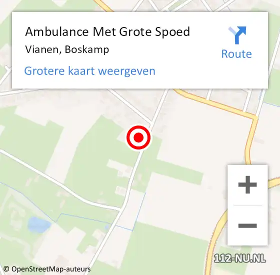 Locatie op kaart van de 112 melding: Ambulance Met Grote Spoed Naar Vianen, Boskamp op 26 januari 2017 08:05