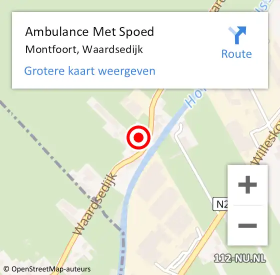 Locatie op kaart van de 112 melding: Ambulance Met Spoed Naar Montfoort, Waardsedijk op 26 januari 2017 08:38