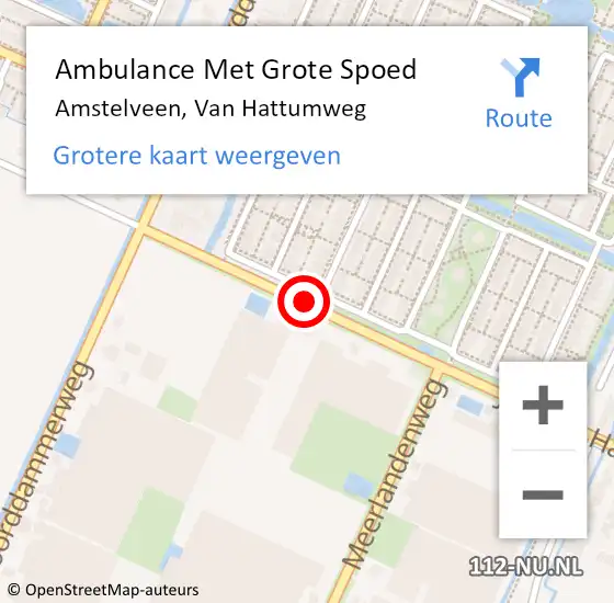 Locatie op kaart van de 112 melding: Ambulance Met Grote Spoed Naar Amstelveen, Van Hattumweg op 26 januari 2017 08:47