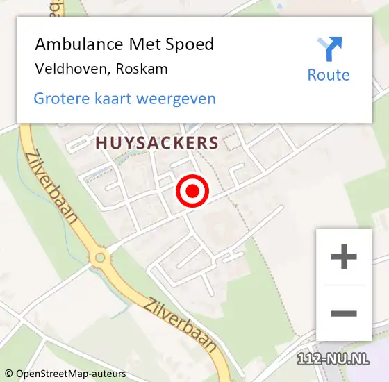 Locatie op kaart van de 112 melding: Ambulance Met Spoed Naar Veldhoven, Roskam op 26 januari 2017 08:51