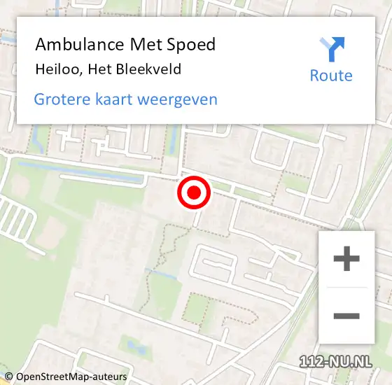 Locatie op kaart van de 112 melding: Ambulance Met Spoed Naar Heiloo, Het Bleekveld op 26 januari 2017 09:59