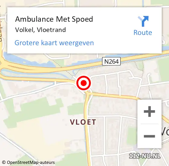 Locatie op kaart van de 112 melding: Ambulance Met Spoed Naar Volkel, Vloetrand op 26 januari 2017 10:11