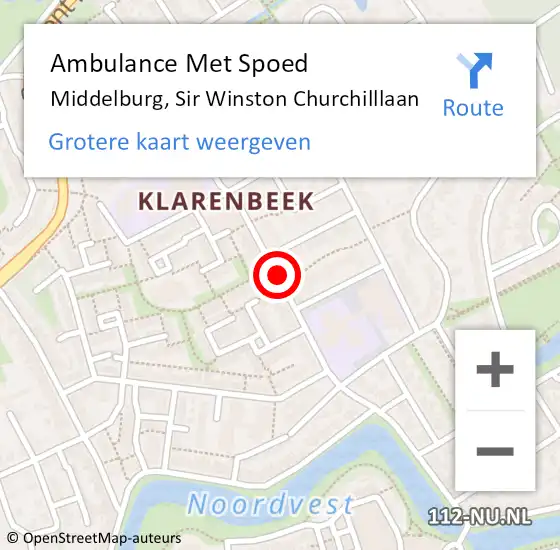 Locatie op kaart van de 112 melding: Ambulance Met Spoed Naar Middelburg, Sir Winston Churchilllaan op 26 januari 2017 11:00