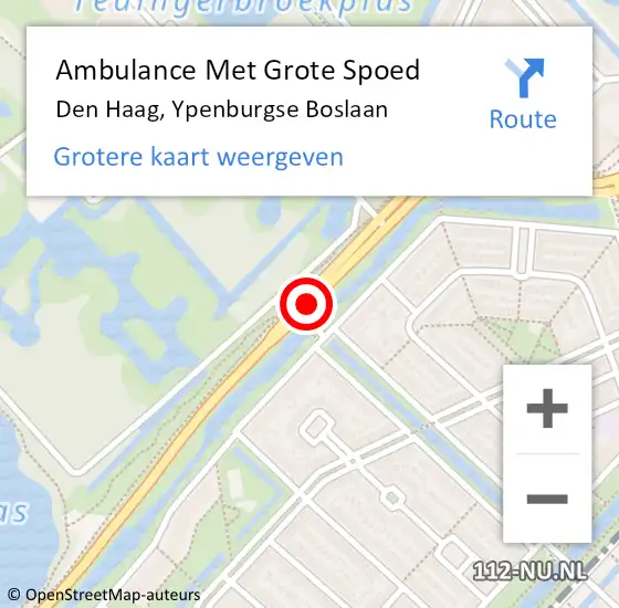 Locatie op kaart van de 112 melding: Ambulance Met Grote Spoed Naar Den Haag, Ypenburgse Boslaan op 26 januari 2017 11:09