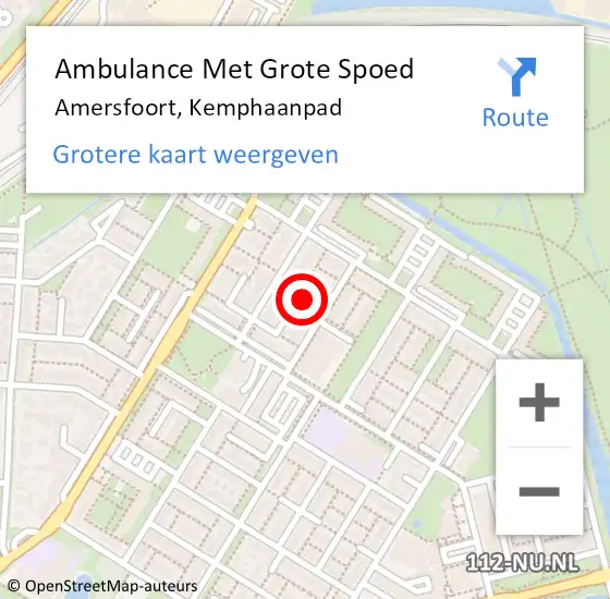 Locatie op kaart van de 112 melding: Ambulance Met Grote Spoed Naar Amersfoort, Kemphaanpad op 26 januari 2017 11:25