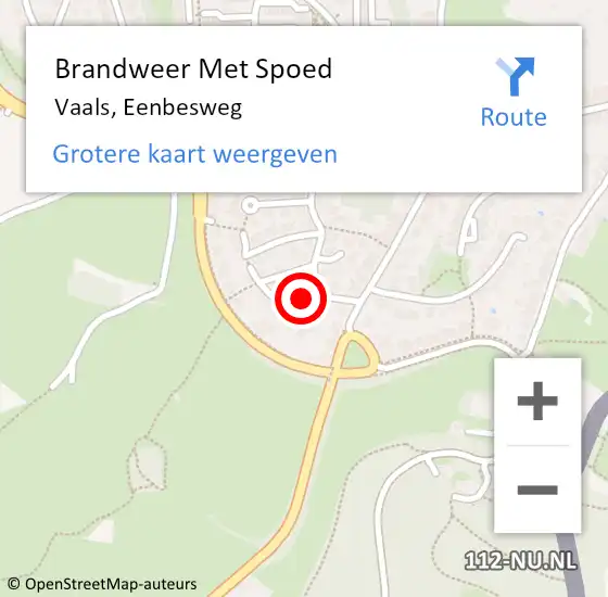 Locatie op kaart van de 112 melding: Brandweer Met Spoed Naar Vaals, Eenbesweg op 26 januari 2017 12:06