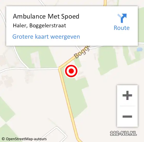 Locatie op kaart van de 112 melding: Ambulance Met Spoed Naar Haler, Boggelerstraat op 26 januari 2017 12:27