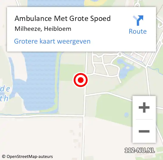 Locatie op kaart van de 112 melding: Ambulance Met Grote Spoed Naar Milheeze, Heibloem op 26 januari 2017 12:56