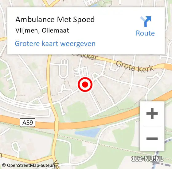 Locatie op kaart van de 112 melding: Ambulance Met Spoed Naar Vlijmen, Oliemaat op 26 januari 2017 13:51