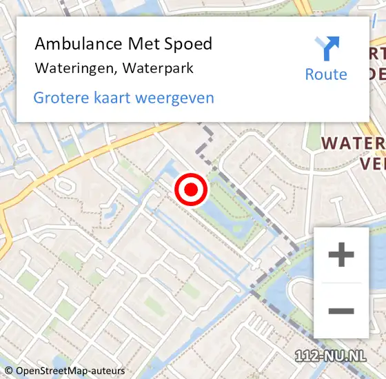 Locatie op kaart van de 112 melding: Ambulance Met Spoed Naar Wateringen, Waterpark op 26 januari 2017 14:10