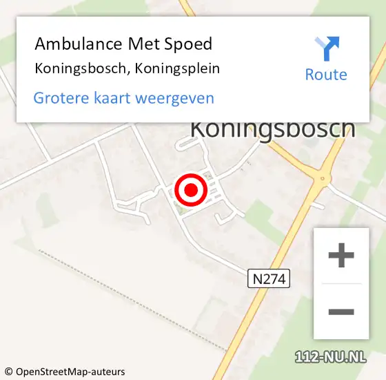 Locatie op kaart van de 112 melding: Ambulance Met Spoed Naar Koningsbosch, Koningsplein op 26 januari 2017 14:45