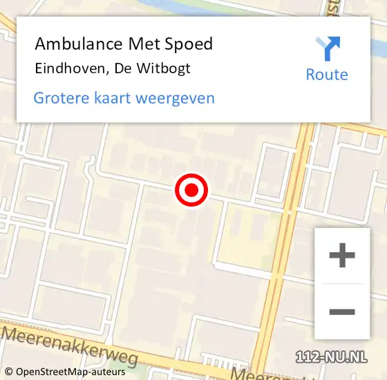 Locatie op kaart van de 112 melding: Ambulance Met Spoed Naar Eindhoven, De Witbogt op 26 januari 2017 15:17