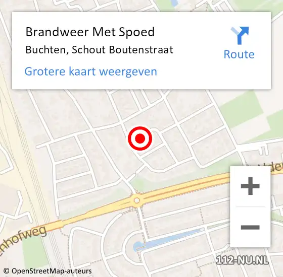 Locatie op kaart van de 112 melding: Brandweer Met Spoed Naar Buchten, Schout Boutenstraat op 26 januari 2017 15:25