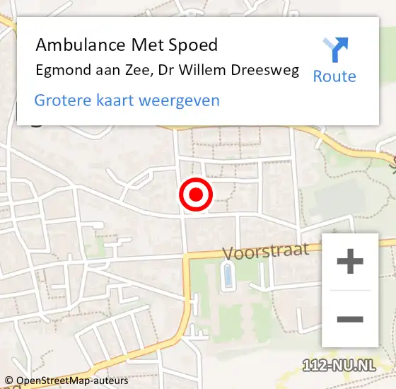 Locatie op kaart van de 112 melding: Ambulance Met Spoed Naar Egmond aan Zee, Dr Willem Dreesweg op 26 januari 2017 15:32