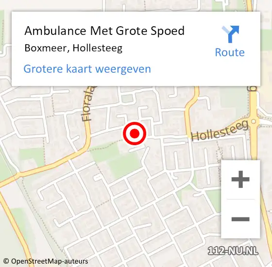 Locatie op kaart van de 112 melding: Ambulance Met Grote Spoed Naar Boxmeer, Hollesteeg op 26 januari 2017 15:46